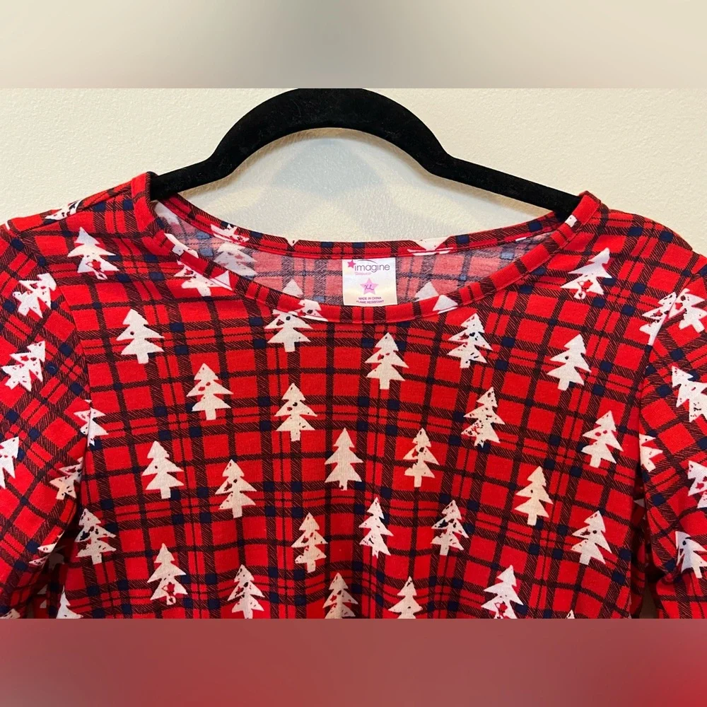 Imagine Sleepwear Christmas winter‎ long sleeve nightgown kids girls XL plaid